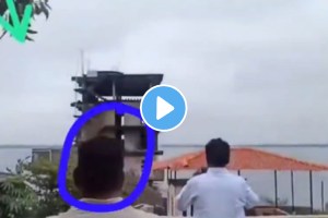 Flying debris from collapsing building hits Telangana cop, knocks him out shocking video goes viral