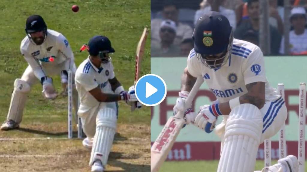 Virat Kohli worst shot of his career against Mitchell Santner video viral