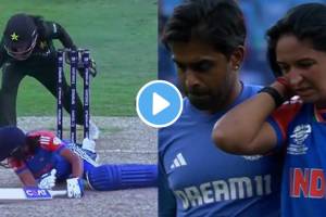 IND W vs PAK W match Harmanpreet Kaur Injury Video viral