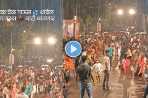 Rain will stop for a time but not garba young girl playing garba-dandiya in heavy rain