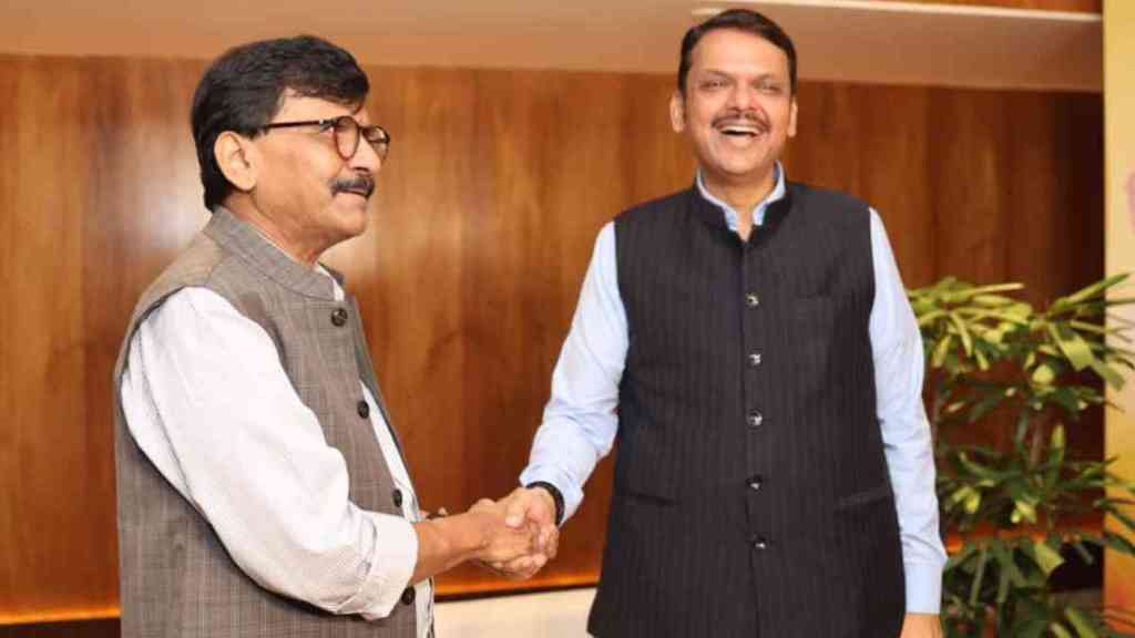 Former CM Devendra Fadnavis of the BJP and Sena leader Sanjay Raut Meet