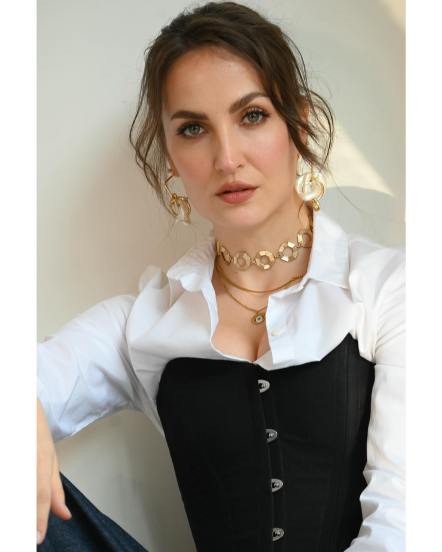 Elli Avram New Photoshoot, Latest look Viral Pictures, Elli avram golden gown photoshoot, elli avram instagram photos