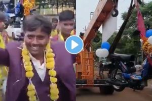 Video : Tea seller from Madhya Pradesh spends 60 thousand rupees for DJ party to celebrate after purchasing of moped