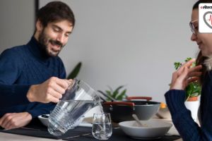 Drinking water with food