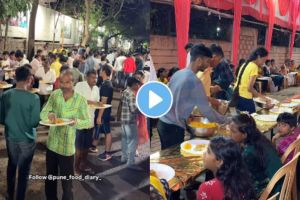 Pune : free Mahaprasad is served in pune for 24 hours during Navratri festival