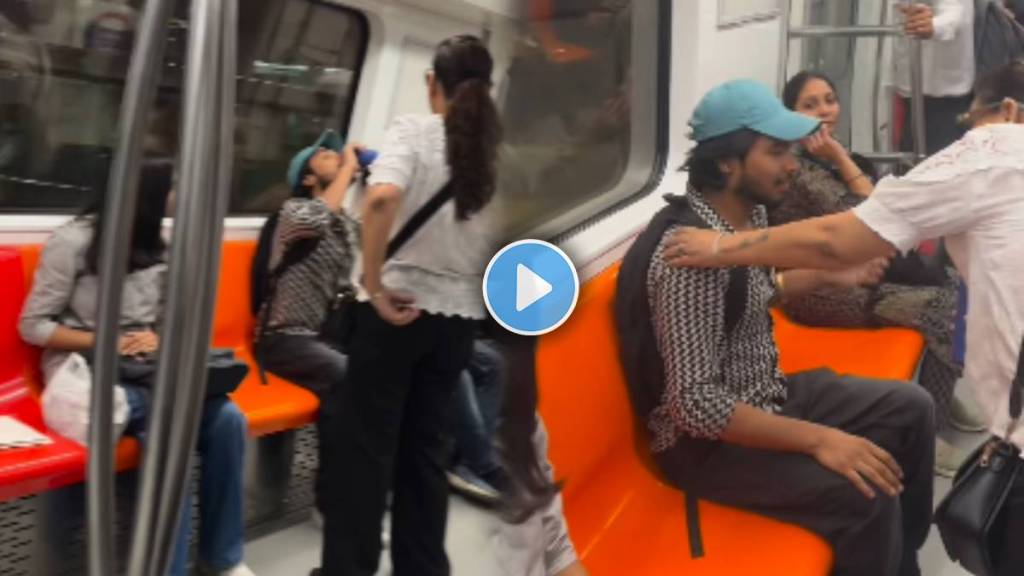 Viral Video Shows The young man got dizzy in the metro