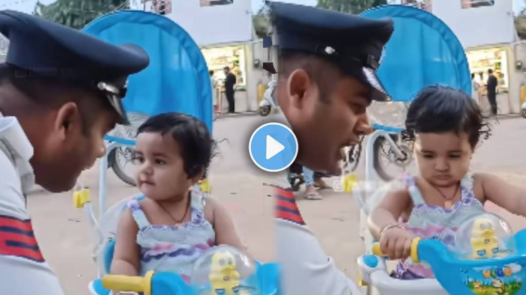 Viral Video Shows Traffic Police has stopped a Baby Girl