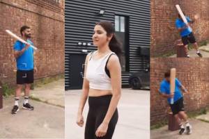 Anushka Sharma Throws Bouncer to Virat Kohli While Playing Gully Cricket in Viral Video