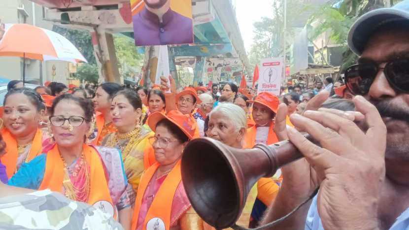 Aditya Thackeray's supporters gathered before his filling the nomination form Worli Assembly