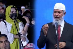 Zakir Naik heated exchange with Pashtun girl