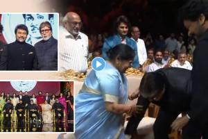 amitabh bachchan touches chiranjeevi mother feet