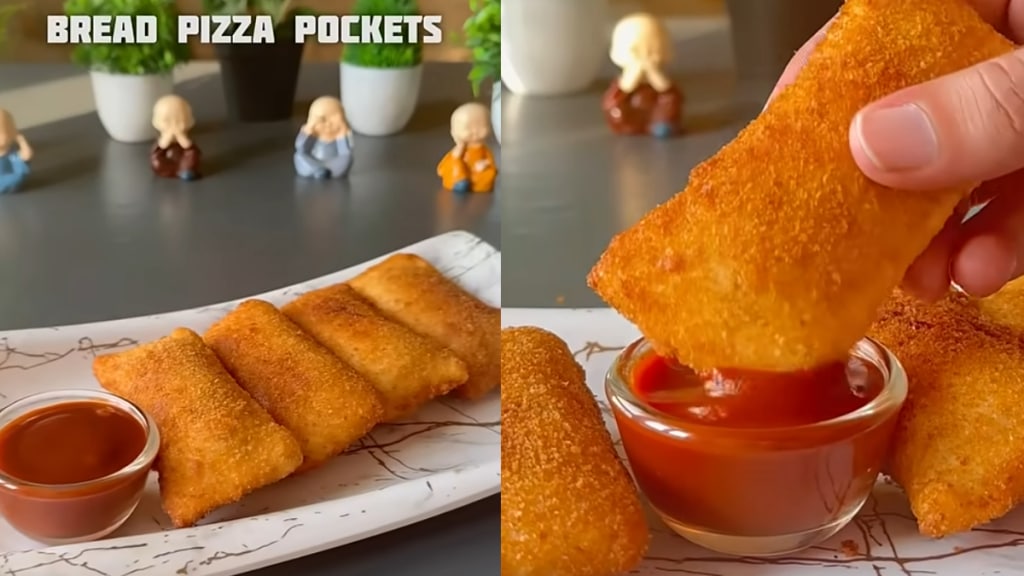 Bread Pizza Pockets Recipe easy recipe for snack