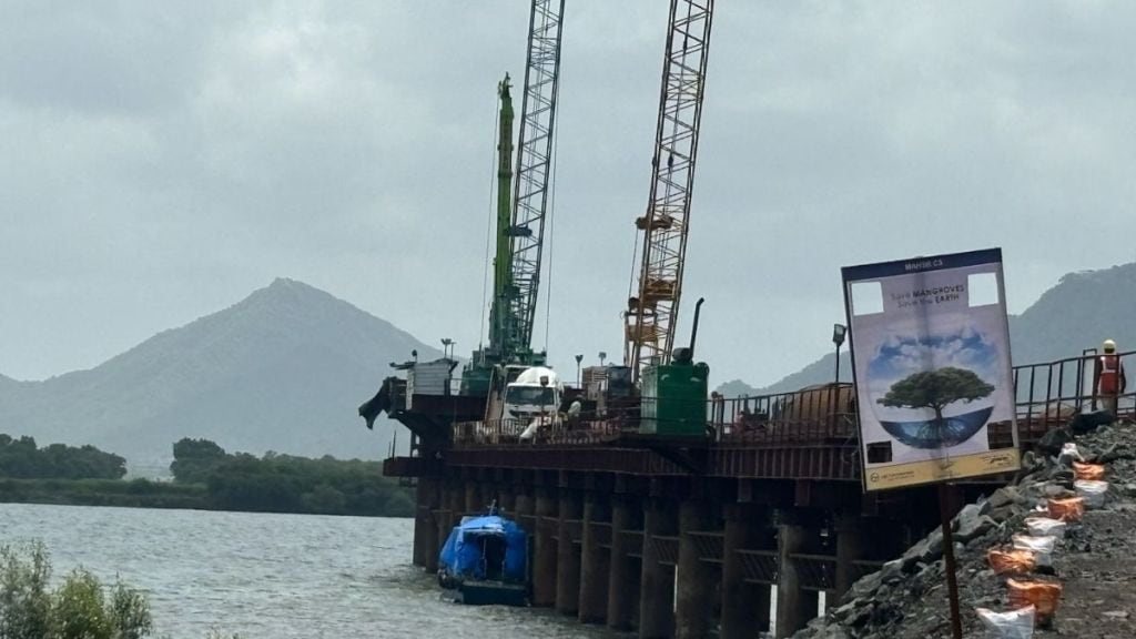 Construction of bridge over Vaitarna Bay for bullet train is underway