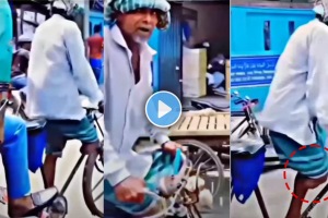 Viral video of elder man driving cycle rikshaw with passanger in it went viral on social media