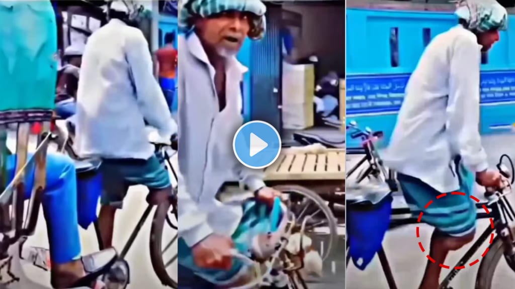 Viral video of elder man driving cycle rikshaw with passanger in it went viral on social media