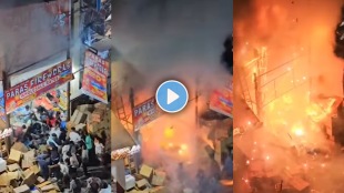 Fire breaks out at a fire cracker shop at Ramkote hydrabad paras fire cracker shop video viral on social media