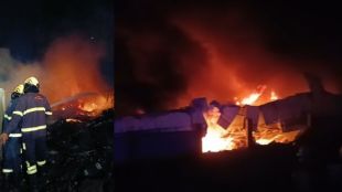 fire broke out in warehouse in Mantarwadi Control of fire by fire brigade