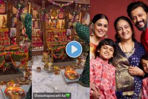 genelia deshmukh perform navratri pooja with mother in law