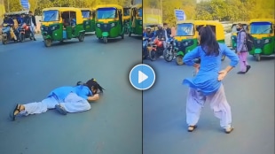 Young Girl dancing on road viral video on social media girl obscene dance viral