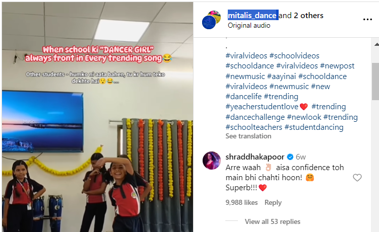 Young girl’s dance to Stree 2 song goes viral earns praise from Shraddha Kapoor