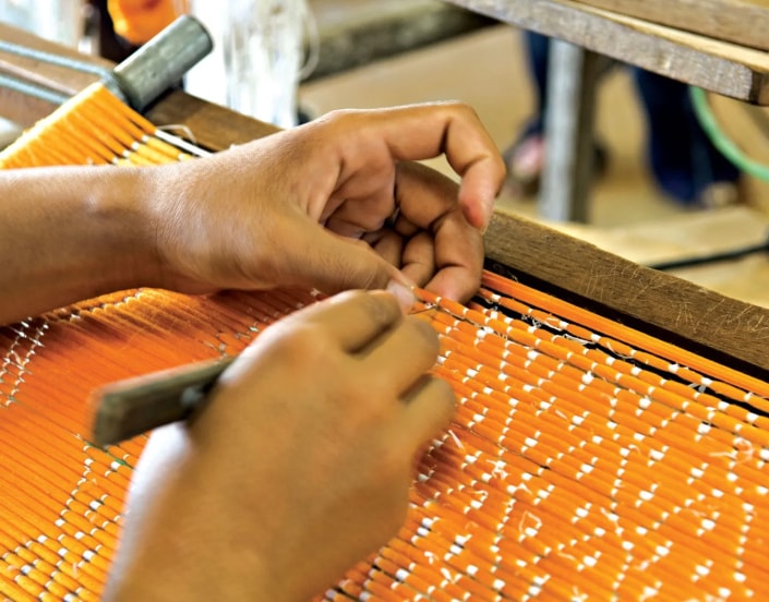 A handmade authentic ikat will always have slight irregularities, a sign of its authenticity, said Abraham & Thakore. (Source: Wikimedia Commons)