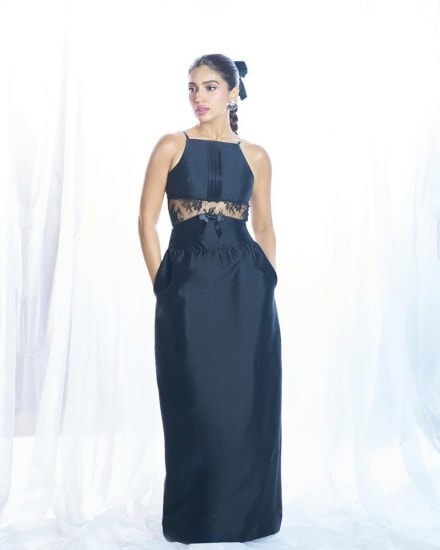 Bhumi Pednekar in a black gown