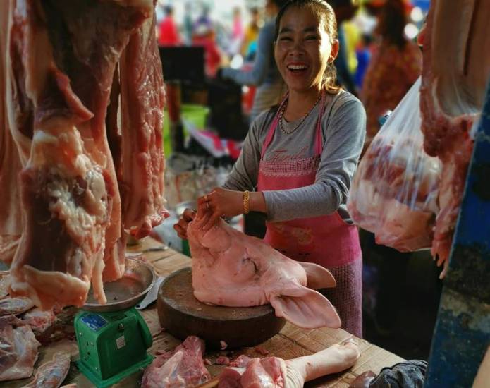 Which animal's meat do people eat more in China?