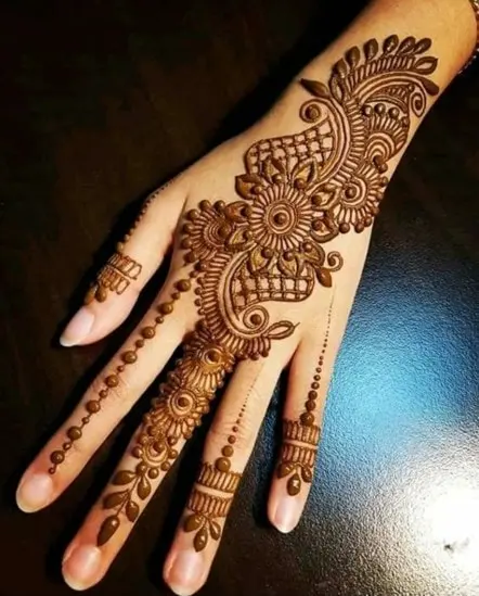 Front hand Mehndi designs for Karva Chauth