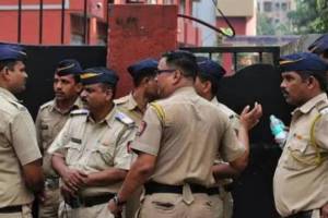 heavy police security in mumbai for dussehra and devi idol immersion