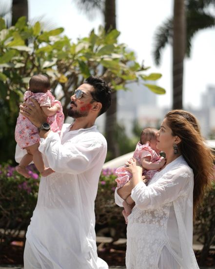 rubina dilaik reveals twins daughter faces 