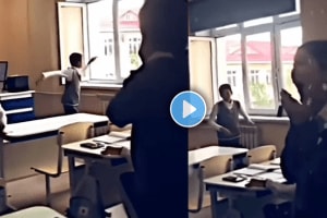 Viral video of school student who released bird girl shocked boy rocked