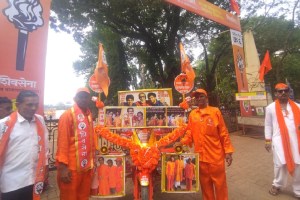 Mohan Yadav striking motorcycle decorated with various things related to Shiv Sena Mumbai print news