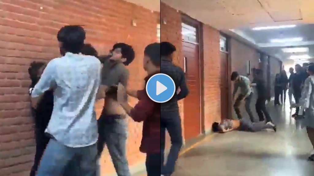 Students fight Viral video of fights between two groups of students over a female friend in amity university