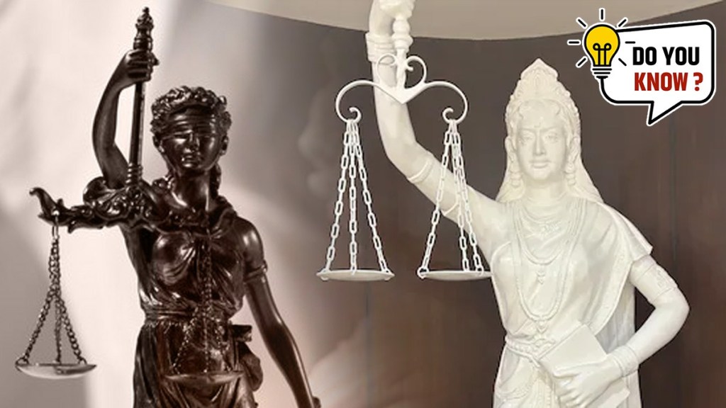 symbolism and history of blindfolded statue of Lady Justice