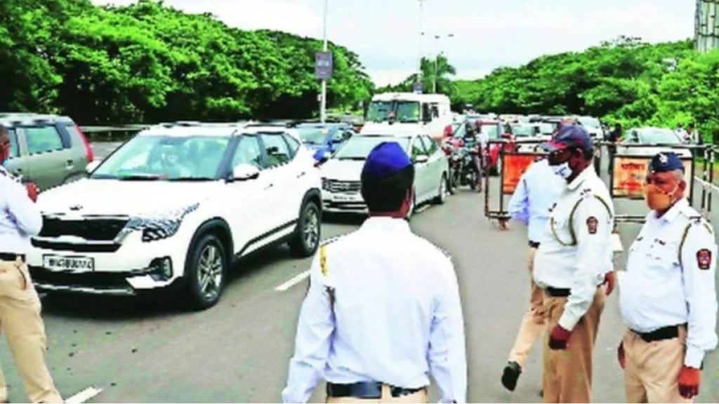 police action over Traffic Violation in Nagpur