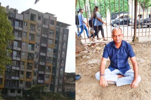 indefinite hunger strike at azad maidan against illegal construction in dombivli west