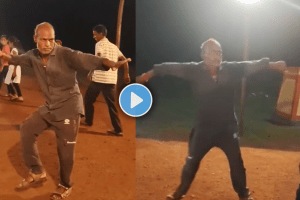 Viral video of uncle playing garba in energetic way Navratri garba dance viral