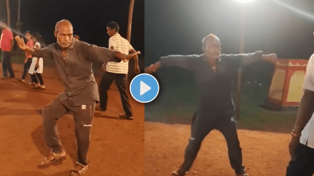 Viral video of uncle playing garba in energetic way Navratri garba dance viral