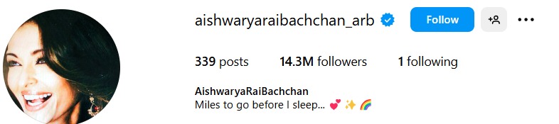 Aishwarya Rai Bachchan followers