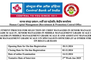 Central Bank of India Manager Recruitment 2024