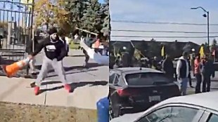 Clashes outside a Hindu temple in Canada