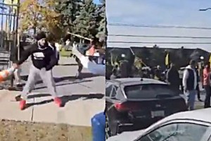 Clashes outside a Hindu temple in Canada