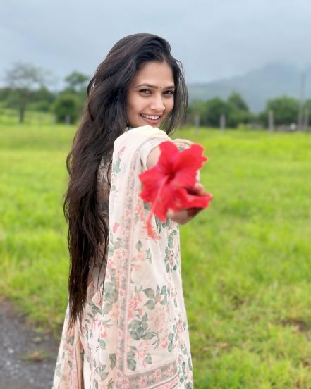 Gautami Patil White Top Denim Shorts