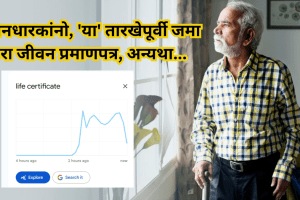 How can pensioners submit Jeevan Pramaan Patra offline and Online in Marathi