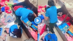 Kid hides in a bed and got stuck mother helps him out viral video on social media