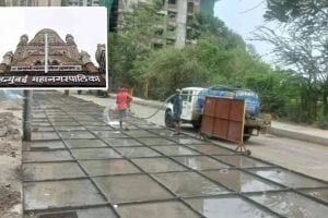 Road works in city area are stopped first phase of work has not yet begun