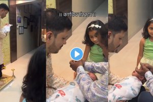 mazhi tuzhi reshimgaath fame myra vaikul little Brother ears were pierced video viral