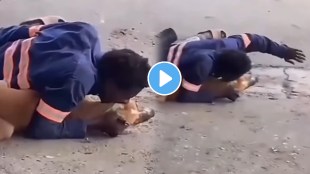 Young boy bite dog video viral on social media shocking and funny video