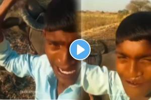 little boy skip school and go to farm funny video goes viral on social media