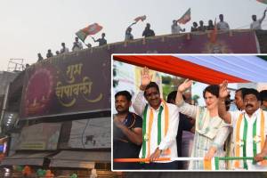 BJP workers waited four hours for Priyanka Gandhis road show